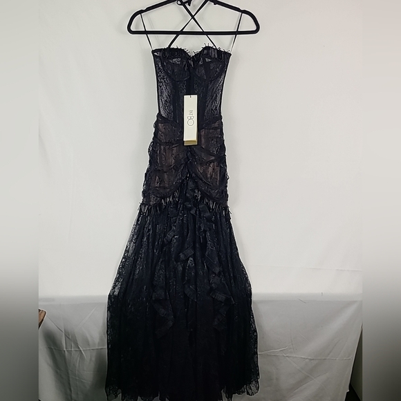 NWT $1100 PATBO Gossamer Corset Maxi Dress Black Sz 2 STUNNING!!! - Picture 3 of 14